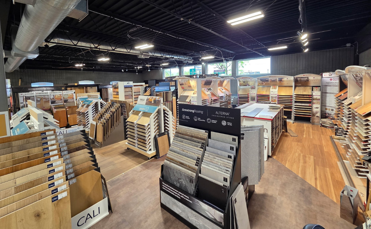 Vinyl flooring display at Main Floor Carpet One